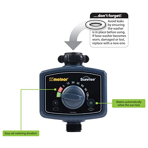 Melnor 65164AMZ Sunrise Daily Water Timer, Grey, Black - style: Amazon QC Bundle