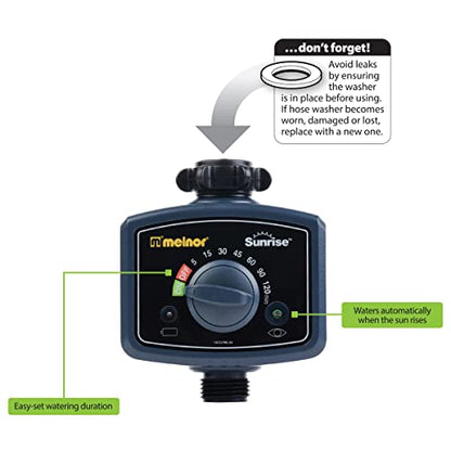 Melnor 65164AMZ Sunrise Daily Water Timer, Grey, Black - style: Amazon QC Bundle