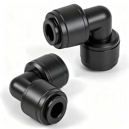 35 Pack Quick Connect 1/4 Inch Drip Irrigation Elbow Fittings, 1/4'' Dripline Push-to-Fit 90 Degree Elbow Connectors for 1/4-Inch Drip Tube Leak-Free Fittings for Garden Sprinkler Systems - size: 1/4" Quick Connect Elbow-35P