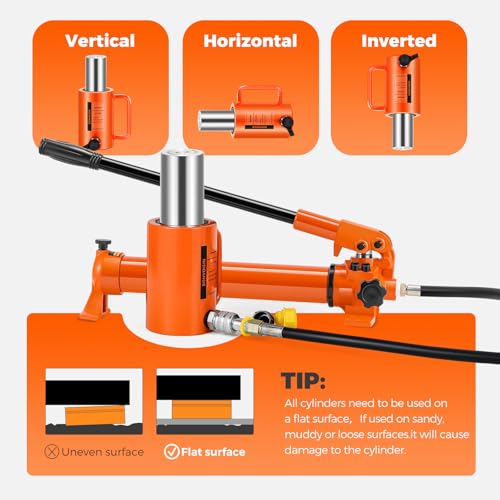 Bonvoisin Hydraulic Ram Cylinder 30T Hydraulic Cylinder Jack Porta Power Ram 4" Stroke Single Acting Lifting Cylinders for Machinery Shipbuilding - size: 30T 4Inch