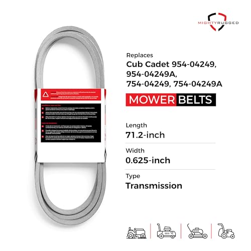 MightyRugged 954-04249A Lower Drive Belt Replacement - Belt Length 71.2" - Heavy-Duty, Durable, Aramid Cord Drive Belt - Fits on Select Models of Troy Bilt, Craftsman, Huskee, Murray - size: 71.2" x 5/8"