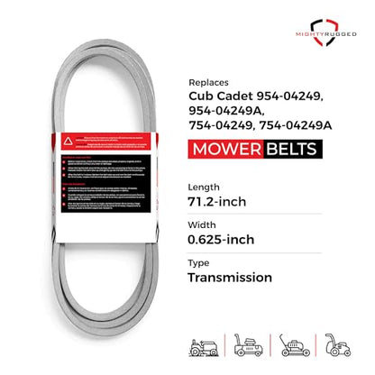 MightyRugged 954-04249A Lower Drive Belt Replacement - Belt Length 71.2" - Heavy-Duty, Durable, Aramid Cord Drive Belt - Fits on Select Models of Troy Bilt, Craftsman, Huskee, Murray - size: 71.2" x 5/8"