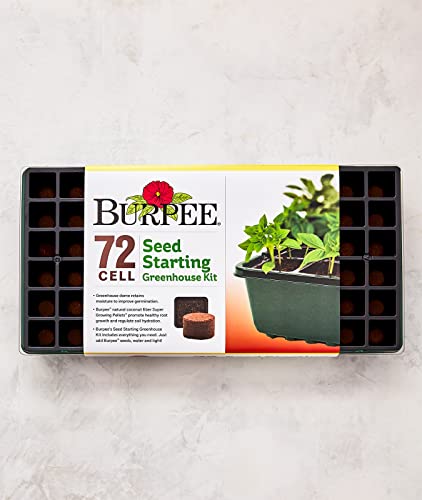 Burpee 72 Cell Seed Starting Kit with Greenhouse Dome and Coir Pellets - size: One Size
