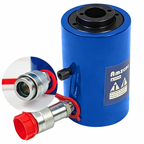 AMZCNC 30 Ton Hollow Hydraulic Ram Cylinder, 6 Inch, Single Acting - size: 30T 6Inch
