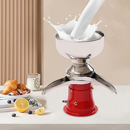 Electric Milk Cream Centrifugal Separator, 304 Stainless Steel Milk Skimmer with 5L Bowl Capacity, 10500RPM, 50L/h Output, Make Cream Butter Milkshake Separator for Goats Cows Milk