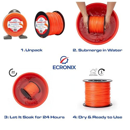 095 5lb Square Trimmer Line, Commercial Weed Eater String - size: 5 LB - .095" - 1364 ft