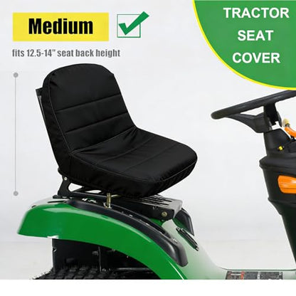 Tractor Seat Cover Compatible with Husqvarna Riding Lawn Mower (Medium) - color: Black, size: Medium