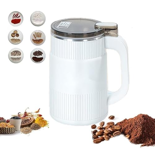 Electric Coffee/Spice Grinder, Grain mills, Stainless Steel Blade(White) - color: White