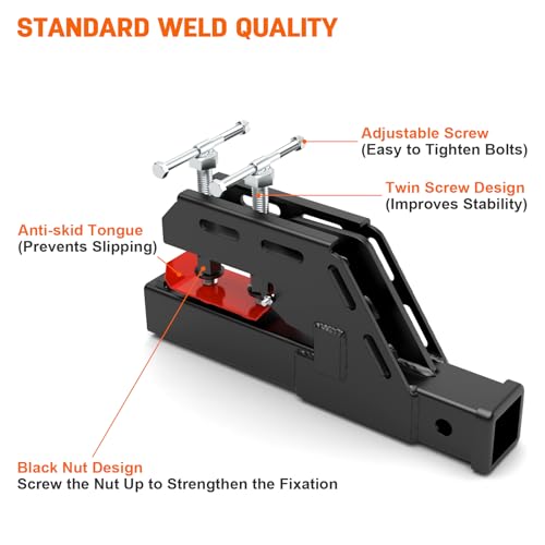 Tractor Clamp on Trailer Hitch, Tractor Bucket Hitch 2" Receiver Adapter