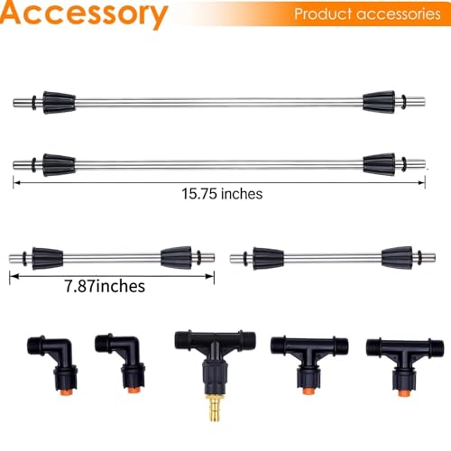 Metal Sprayer Boom Wand with 3 Flow Rate Nozzles -Wide-Coverage Agricultural & Lawn Spray Attachment for Tractors/UTVs
