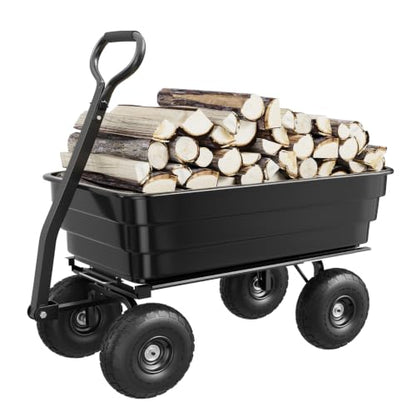 Poly Garden Dump Cart Yard Wagon Utility ATV Trailer Lawn Mower