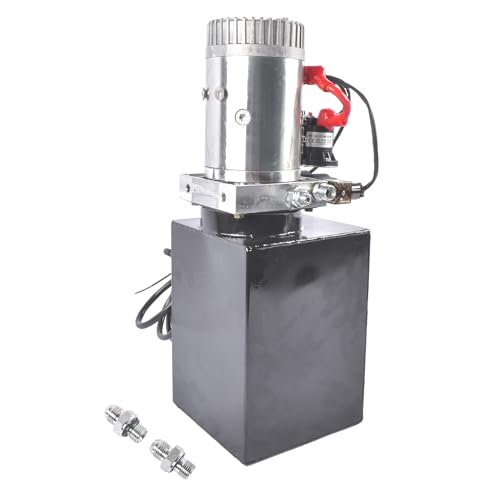 8 Quart Hydraulic Power Unit 3200 PSI 12V DC Double Acting Dump Trailer Pump 1.6KW Heavy Duty Hydraulic Pump for Dump Trailers Car Lifting Agricultural Equipment with Metal Oil Reservoir Mustrod - size: 8 Quart Double Acting