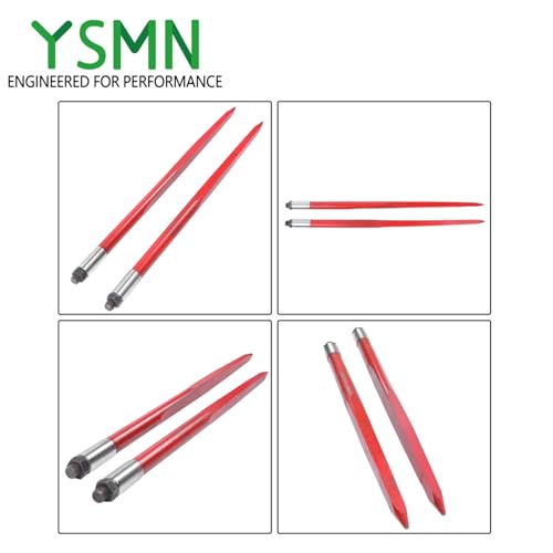 2 Pack Hay Spear 43" Bale Spear 3000 lbs Capacity Replacement for Tractors, Loaders, Cranes, Telehandlers