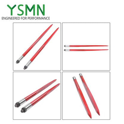 2 Pack Hay Spear 43" Bale Spear 3000 lbs Capacity Replacement for Tractors, Loaders, Cranes, Telehandlers