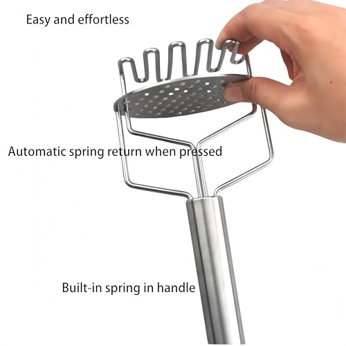 Double Potato Mashers, Stainless Steel Food Mashers, Double Potato Mash Hand Tools, Dishwasher Safe Household Kitchen Tools