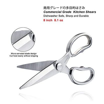 TONMA Kitchen Scissors All Purpose, Made in Japan, Stainless Steel, TK-2 - style: Classic