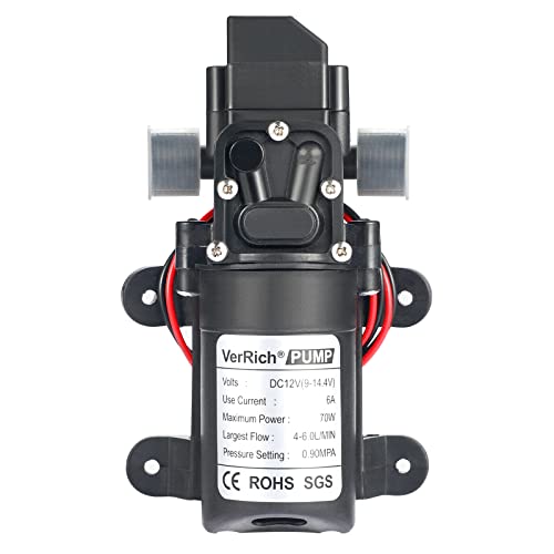 VerRich 12V Water Pumps, 1/2" Diaphragm Pump 20MM Connector Self Priming High Pressure Pump for Motorhome,Caravan,Boat Garden | Bulit in Pressure Switch,Small Water Pump for Water taps,Motorhome,Caravan - color: 20mm Connector