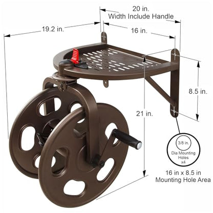 Liberty Garden Navigator Hose Reel, Bronze, with Flip Top - style: Classic, Pull Up Latch