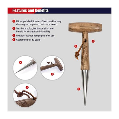 Spear & Jackson Traditional Stainless Dibber Planting Tool, Durable Ergonomic Design for Efficient Planting and Transplanting