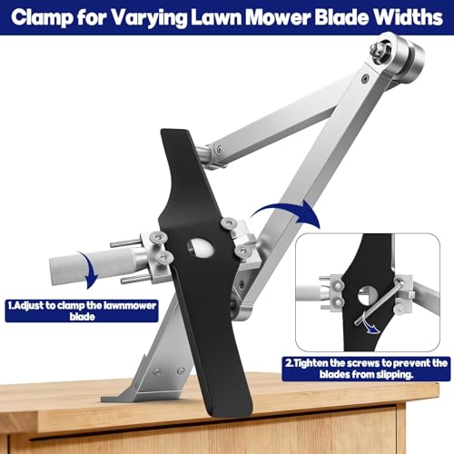 Lawn Mower Blade Sharpener Balancer Jig Left Right Grinding Tool Kit,White - color: White