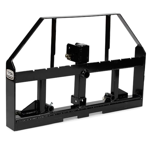 Titan Attachments Standard Series 3 Point Pallet Fork Frame Fits Cat I & II Tractors, Titan Quick Hitch Compatible, Rated 4,000 LB, Fits Class 2 Pallet Fork Blades, Conus 1 Hay Spear & Stabilizers - size: Frame Only