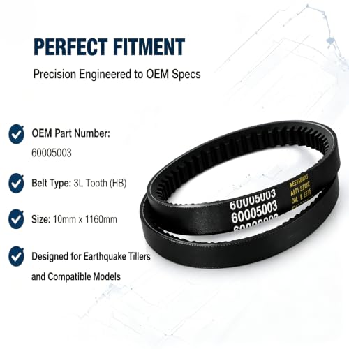 60005003 3L Tooth Drive Belt for Earthquake 10mm x 1160mm Trimmer