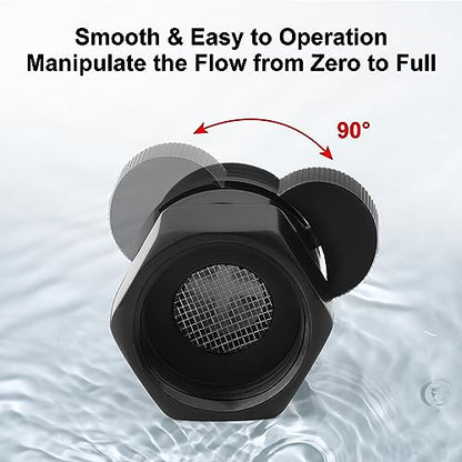 Midanya G1/2" Water Flow Control Shower Shut Off Valve,Matte Black - color: Black