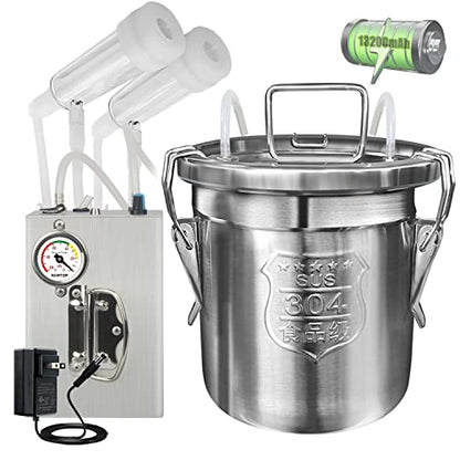 6L Goat Milking Machine, Pressure Gauge Pump Goat Milker (Pro Plus)