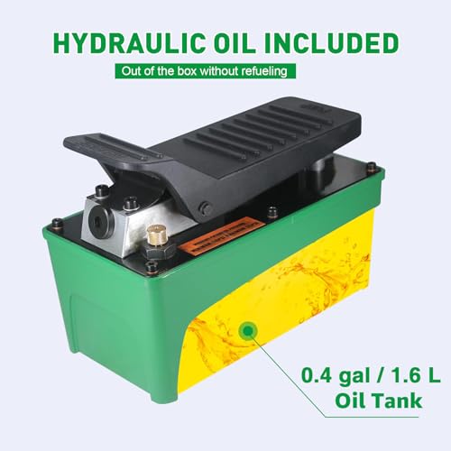 Air Hydraulic Pump, 10000 PSI High Pressure Output, Foot Pedal Pump, Green - color: Green