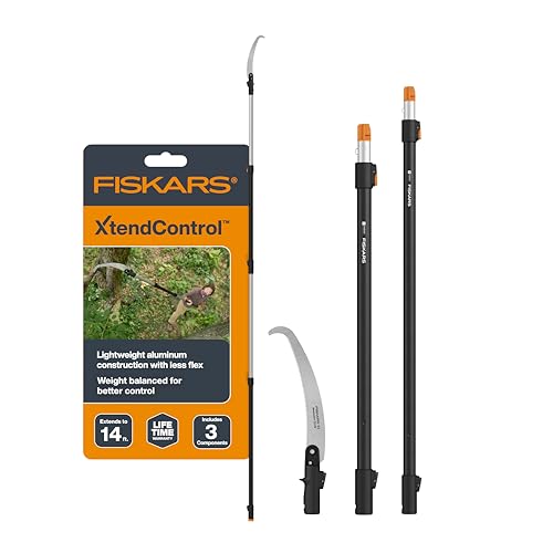 Fiskars 3-14 Ft XtendControl Extendable Modular Pole Saw & Tree Trimmer - style: 14' X2 Hook Bill Saw