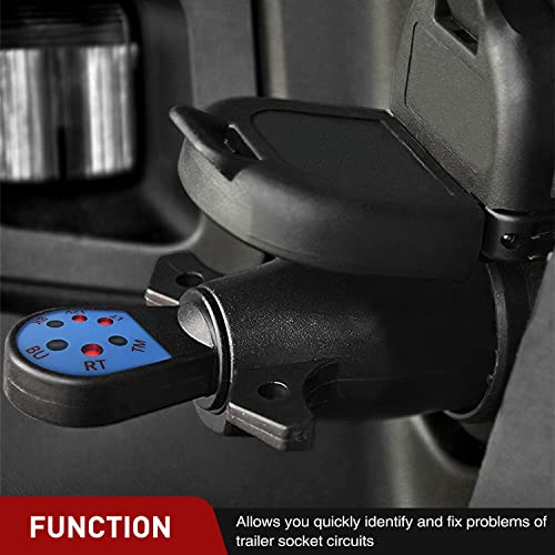 Nilight 7 Pin Male Trailer Round RV Blade Connector Socket - color: 7 Way Trailer Light Tester
