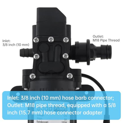 Electric Pressure Washer Pump Portable Intelligent 100W 160PSI 12V DC
