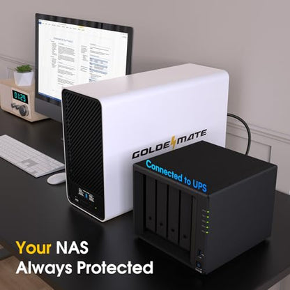 GOLDENMATE 2000VA/1600W Lithium UPS Battery Backup & Surge Protector, White - color: White, size: 2000va/1600w