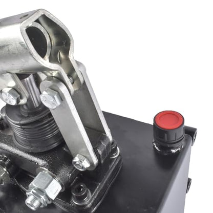 Double Acting Hydraulic Hand Pump, 3600 PSI & 1.5 CID, Hand Operated Hydraulic Pump with 5 Quart Tank and Changeover Valve, 3/8" NPT Ports Portable Hydraulic Power for Equipment Maintenance Vahaha - size: 1.5 CID