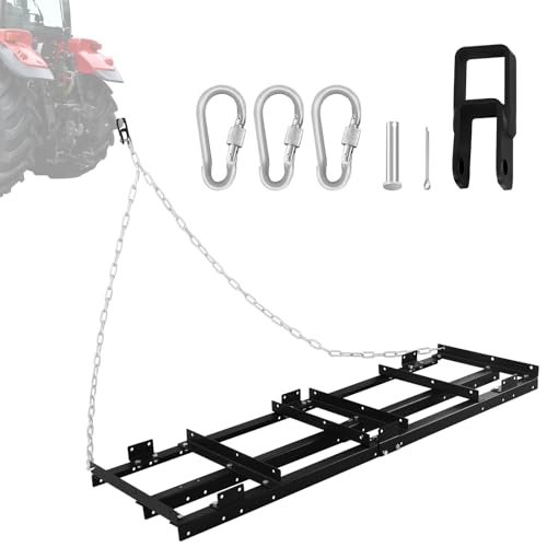 6ft Lawn Leveling Rake Drag Harrow - Adjustable Tow Behind Driveway Grader - size: 6FT