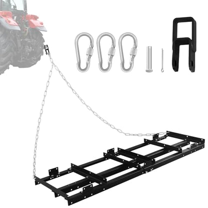 6ft Lawn Leveling Rake Drag Harrow - Adjustable Tow Behind Driveway Grader - size: 6FT