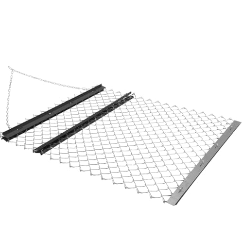 PeakPursuit 4 x 5 ft Chain Drag Harrow for ATV – Heavy Duty Steel Harrow Rake, UTV Tractor Attachment for Landscape Leveling, Gravel Driveway, Farm, Garden, Field & Sod Preparation