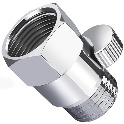 MAYYAYA All Metal Shower Head Flow Control Valve, G1/2 Brass Shut-off Valve - color: Chrome