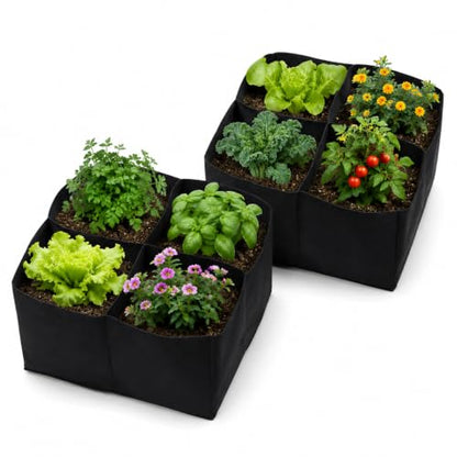 Gardzen 2 Pack Fabric Raised Garden Beds - size: 2Feet x 2Feet
