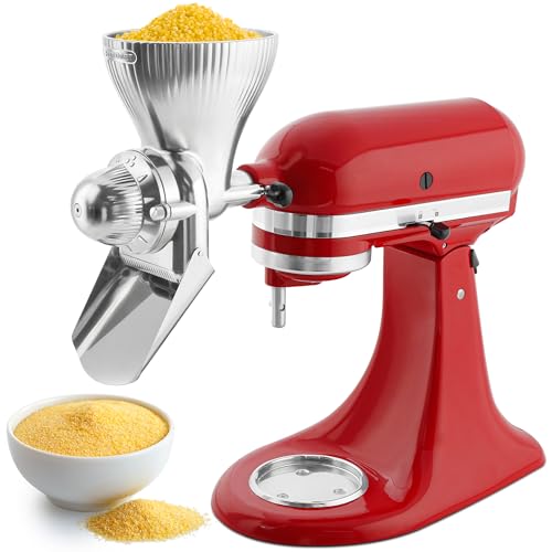 KITOART All Metal Grain Mill Attachment for Kitchenaid Stand Mixers - color: New Upgrades