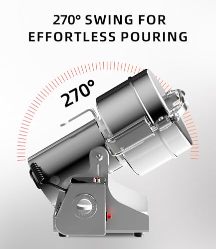 Electric Grain Mill 1000g Home Flour Mill for Wheat Rice Corn Herbs Spices - size: 1000g