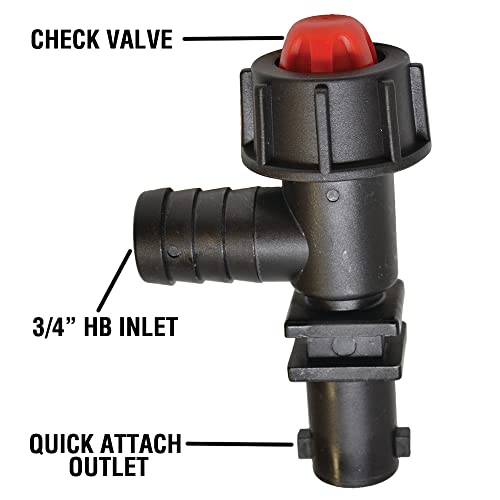 Valley Industries Polypropylene Elbow Nozzle Body with Check Valve - 3/4" HB - size: 0.75 Inch, style: Elbow Nozzle Body
