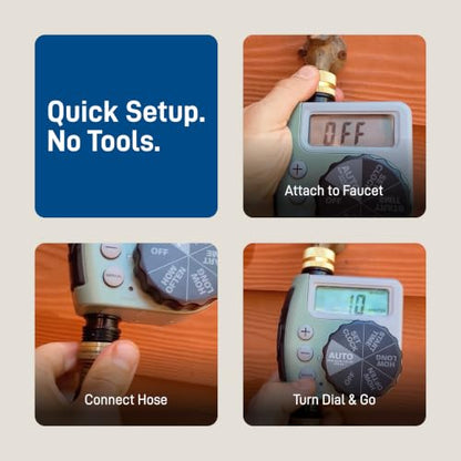 Orbit One Outlet Single-Dial Hose Faucet Timer - Easy Programmable - For Garden Watering System - LCD Hose Timer with Adjustable Watering Schedule - 62056 - size: Single
