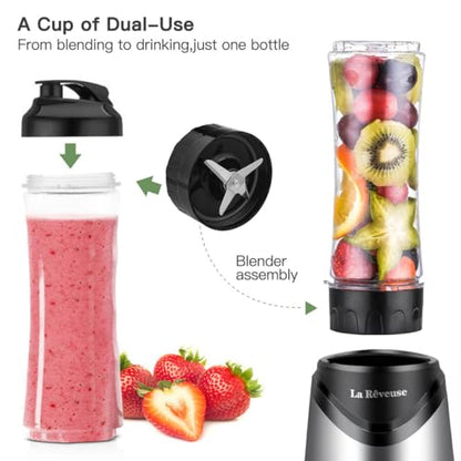 La Reveuse Personal Size Blender for Shakes and Smoothies, 2 Cups, Silver - color: Silver