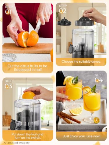 FOHERE Electric Citrus Juicer for Orange and Lemon