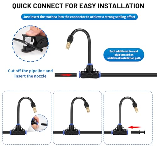 50FT Drip Irrigation System, Complete Garden Watering Kit with Rust-Proof Copper Nozzles - UV Stabilized Flexible Hose for Lawn, Greenhouse, Patio Plants - size: 51FT