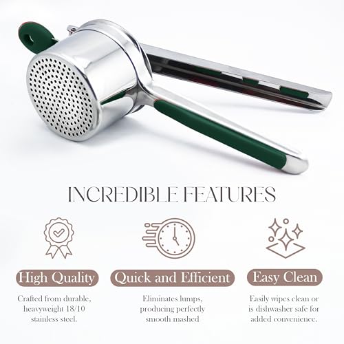 Bellemain Stainless Steel Potato Ricer Mashed Potato Masher - Green - color: Green