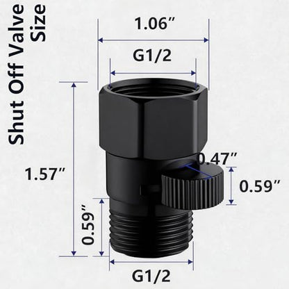 Shower Flow Control Valve G1/2 IPS Black - color: Matte Black