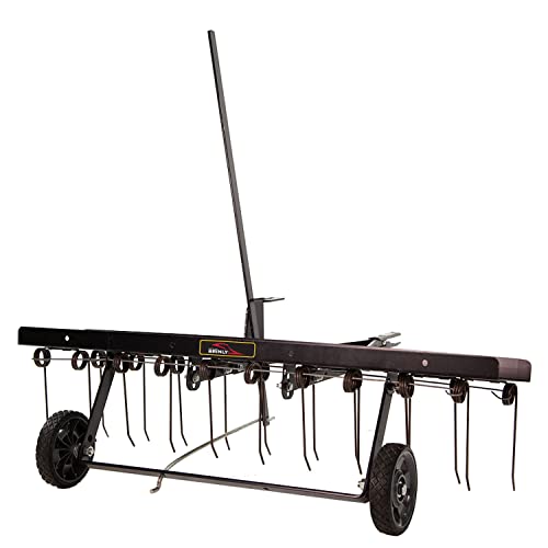 Brinly DT-402BH-A Tow Behind Dethatcher with Transport Mode, 40", Matte Black - color: Matte Black