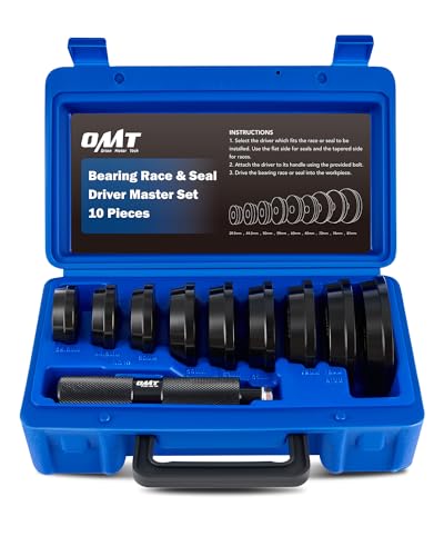 OMT Bearing Press Kit, 10pc Bearing Race and Seal Driver Set - size: 39.5-81 mm